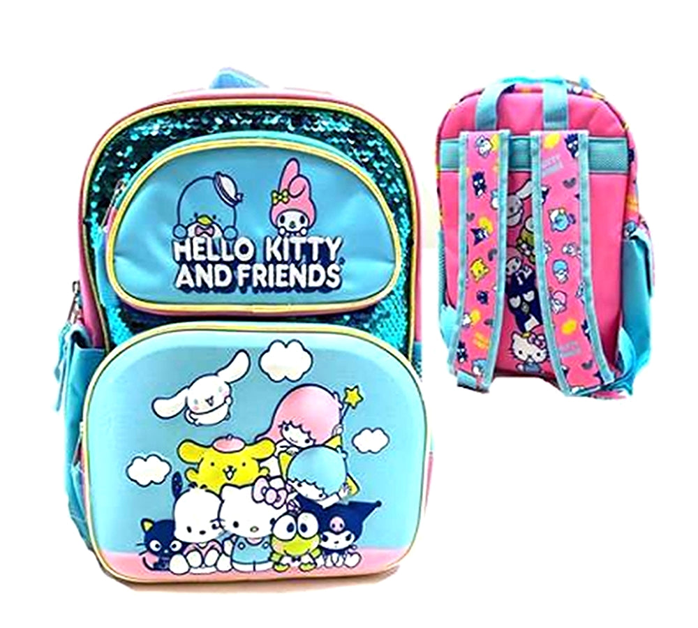 hello kitty and friends backpack for school HELLO KITTY & FRIENDS 12 INCH EVA MOLDED BACKPACK W/SEQUINS &PRINT IN BACK