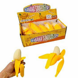 5" Peeled Banana Squish Toy Asst-12pcs PDQ