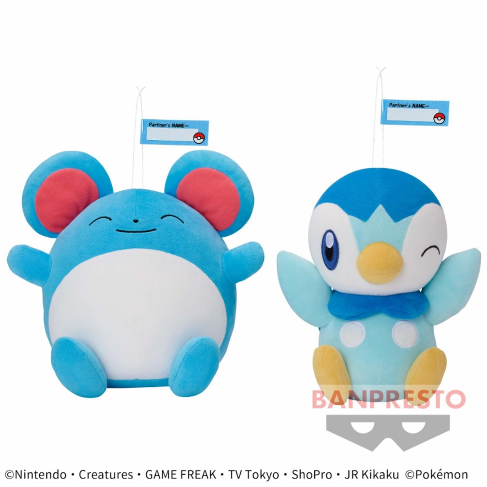 Banpresto:Pokemon Hello Partner Plush Set-Marill& Piplup-Set of 2-Japa ...