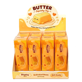 Crunch Butter Squishy in Clear Vinyl Box Asst-Orange-12pcs PDQ