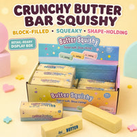 Crunch Butter Squishy in Clear Vinyl Box Asst-Yellow-12pcs PDQ