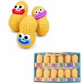 Crunch Peanuts Face Squishy in Clear Vinyl Box Asst-12pcs PDQ