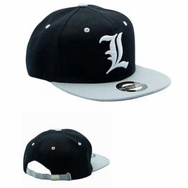 DEATH NOTE "L" Snapback Cap - Black & Grey