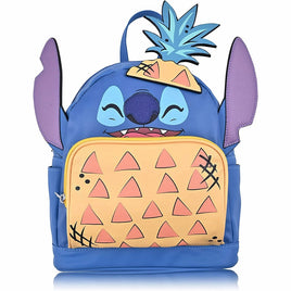 Disney Stitch Pineapple 10 Inch Mini Deluxe PU Leather Backpack with One Front Pocket