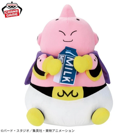 Dragon Ball Z Mecha Mofu Gutto Majin Buu LG Plush with Milk Box-Japan Version