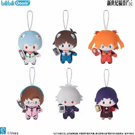 Evangelion Rewritten Series MiniQ Plush Keychain Blind Box Asst-6pcs PDQ