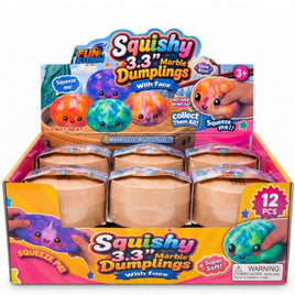 Fun Storm Squishy-Marble Dumpling with Face in Steamer & Shrink Wrap Mystery Asst-12pcs PDQ