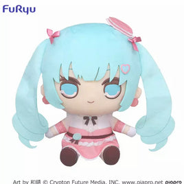 Furyu:Hatsune Miku Kyurumaru BIG Plush -Pink Macaron Ver-Japan Version