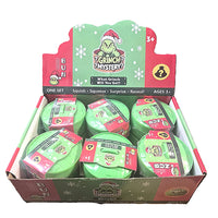 Christmas Grinch Glitter Dumpling Squishy in Green Plastic Steamer & Shrink Wrap Mystery Asst-12pcs PDQ