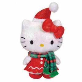 HELLO KITTY SPARKLE SOFT BOA - 8” RED DRESS with SANTA HAT & MUFFLER PLUSH