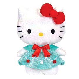HELLO KITTY SPARKLE SOFT BOA  - 8” XMAS TREE DRESS PLUSH