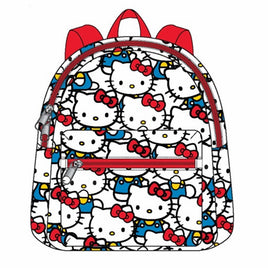 HELLO KITTY IN CLASSIC UNIFORM 10" PU LEATHER  ALL OVER PRINT MINI BACKPACK