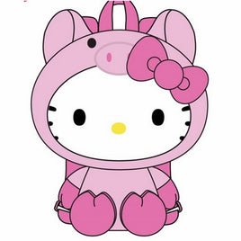HELLO KITTY IN PIGGY COSTUME 14 INCH SITTING POSE PLUSH BACKPACK