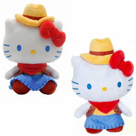 HELLO KITTY - 17 INCH SITTING AND 19 INCH STANDING COWGIRL PLUSH SET-SET OF 2