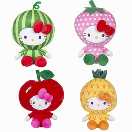 HELLO KITTY FRUIT DRESS PLUSH - 4 ASST- 9 INCH -Set of 4