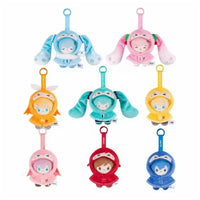 Hatsune Miku &amp; Vocaloids with Poncho Mini Plush Keychain Blind Box Asst-6pcs PDQ