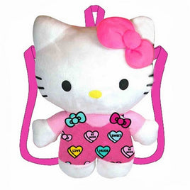 Hello Kitty 16 inch Heart Overall Pink Plush Backpack