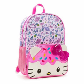 Hello Kitty 17 Inch " Dessert Time!" Double Fun School Backpack with Laptop Pocket