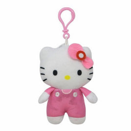 Hello Kitty 5 Inch Shiny Pink Overall Full Body Plush Backpack Clip