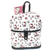 Hello Kitty 12 Inch All Over Print with LG Snap Button Pocket PU Leather Backpack