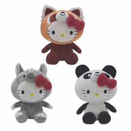 HELLO KITTY - 6 INCH-3 ASSORTED ANIMALS DRESS UP PLUSH-Set of 3