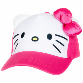 Hello Kitty Face w/ 3D Ear & Bow Kids Hat