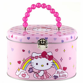Hello Kitty Oval Carry All Tin Bag with Beaded Handle