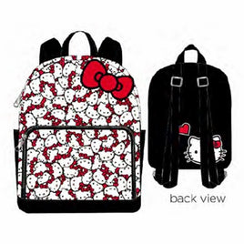 Hello Kitty with Red 3D Bow All Over Print in White PU Leather 12" Mini Backpack