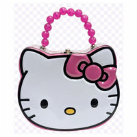 Hello Kitty Face Pink Tin Purse with Bead Handle
