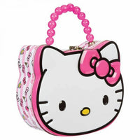 Hello Kitty Face Pink Tin Purse with Bead Handle