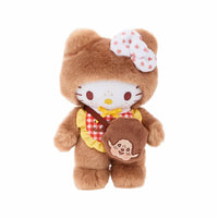 Hello Kitty x Monchhichi :H.K. in Monchhichi Dress with Gingham Checkered Bib & Crossbody Bag Plush Doll
