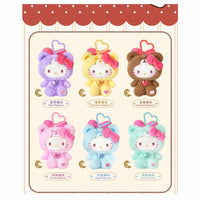 Hello Kitty Teddy Bear Pajamas Series Plush Pendant Blind Box -6pcs PDQ