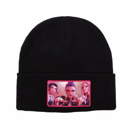 KPop Demon Hunters Huntrix Black Cuff Knit Beanie