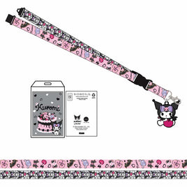 KUROMI CHERRIES & COOKIES LANYARD with CHARM & ID CARD HOLDER