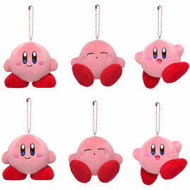 Kirby 3.5 Inch Plush Clip-On Hangers Asst-set of 6-Sanei