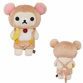 Korilakkuma in Monkey Overall Holding Banana Plush