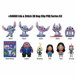 Lilo & Stitch Movie Flocked 3D Foam Keyring Blind Bag Asst-Series 63-24pcs PDQ