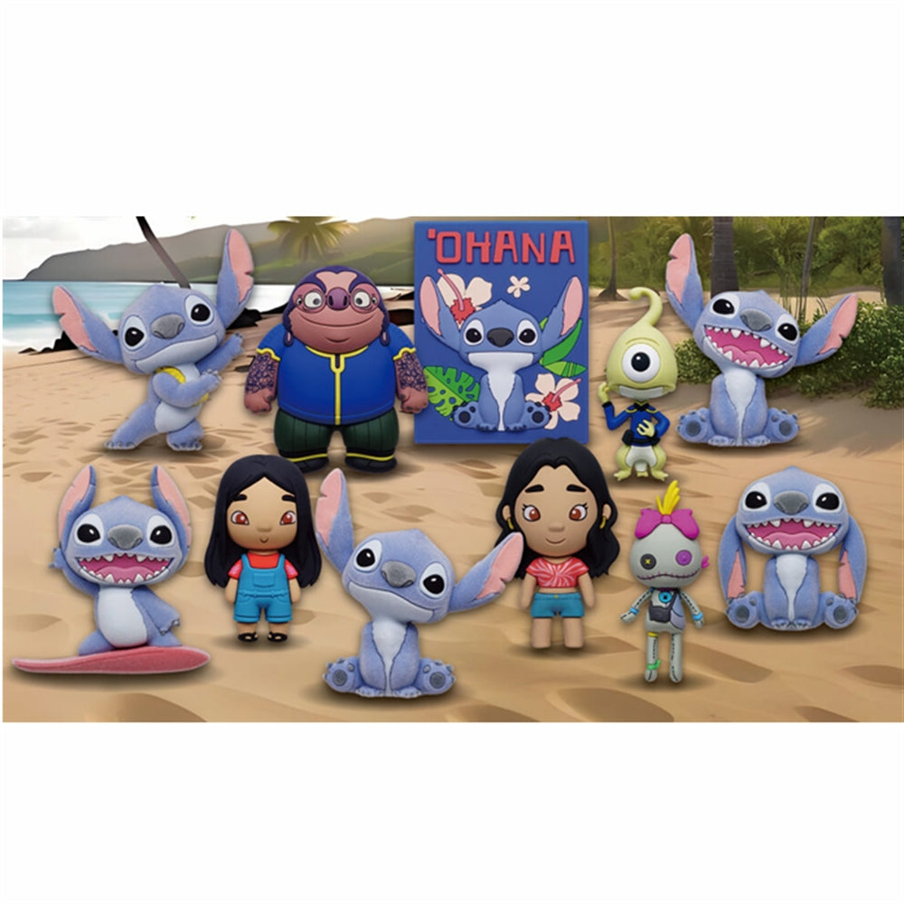 Lilo Stitch Movie Flocked 3D Foam Keyring Blind Bag Asst-Series