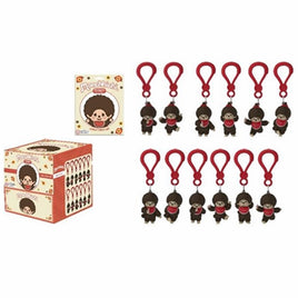 Monchhichi Exclusive Flocked Figural Keychain Blind Bag Asst-24pcs PDQ