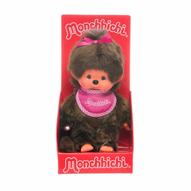 Monchhichi Standard Girl with Pink Bib Plush Doll