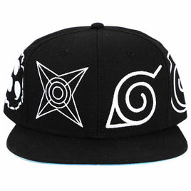 NARUTO VILLAGE SYMBOLS FLAT BILL SNAPBACK