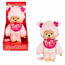 Pink Sakura Monchhichi Girl Plush Doll in Plateform Box