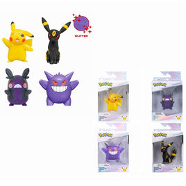 Pokemon 3 Inch Battle Figure Packs 30th Anniversary Glitter Assortment-Set of 6pcs