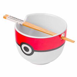 Pokemon Pokeball Ceramic Ramen Bowl with Chopsticks