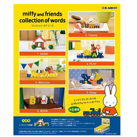Re-Ment :Miffy and Friends Collection of Words Mini Figure Playset Asst-Set of 6(Box)