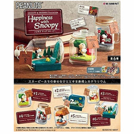 Re-Ment:Snoopy & Friends Terrarium Happiness with Snoopy Mini Figure Asst-set of 6(Box)