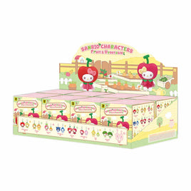 Sanrio Characters Fruit & Vegetables Mini Plush Charm Series 2pk Set Blind Box Asst-8pcs PDQ(No Online Resale)