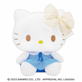Sanrio Characters Hello Kitty with Blue Stripe One-piece Dress GJ Jumbo Plush-Japan Version