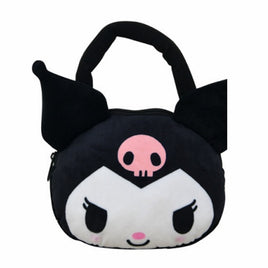 Sanrio Characters Kuromi Face with 3D Ears Plush Handbag