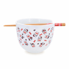 Sanrio Hello Kitty x Nissin Cup Noodles AOP Print Ceramic Ramen Bowl and Chopstick Set